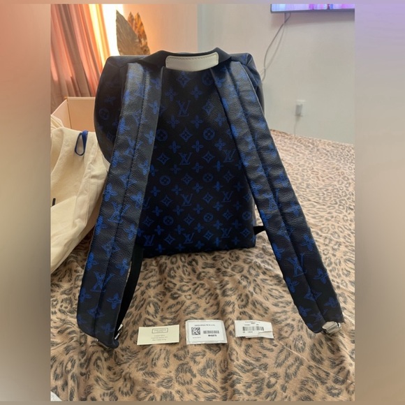 AUTHENTIC LOUIS VUITTON Blue Monogram Backpack - Picture 5 of 6